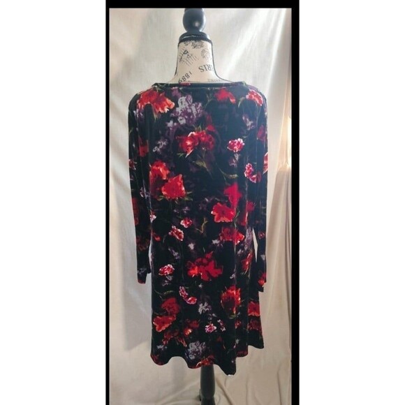 Joe Brown's Floral Purple & Red Velvet Dress Women's US Size 12. - Picture 4 of 6